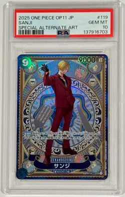 2025 One Piece OP11 Sanji Special Alternate Art OP06-119 PSA 10 Japanese - Image 1