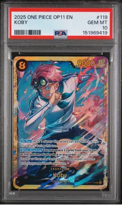 2025 ONE PIECE OP11-119 ENGLISH KOBY SEC PSA 10 Free Shipping USA Seller - Image 1