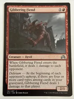 MTG Shadows over Innistrad Gibbering Fiend 161/297 LP - Image 1