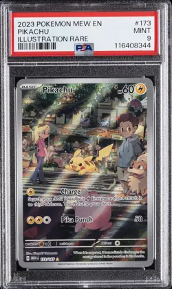 2023 POKEMON MEW EN-151 ILLUSTRATION RARE #173 PIKACHU PSA 9 - Image 1