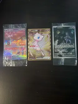 Pokemon TCG 151 UPC Promo Set Mew 053, Mewtwo 052, Metal Mew 205 New Sealed - Image 2