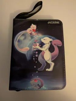 JATERWI Pokemon Mewtwo & Mew 3-Ring Binder Zipper 4-Pocket Faux Leather 10Lx7W - Image 1