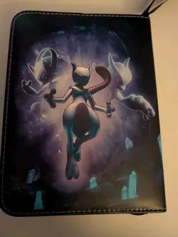 JATERWI Pokemon Mewtwo & Mew 3-Ring Binder Zipper 4-Pocket Faux Leather 10Lx7W - Image 2