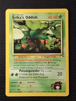 Erika's Oddish 47/132 Uncommon Gym Heroes Pokemon MP - Image 1