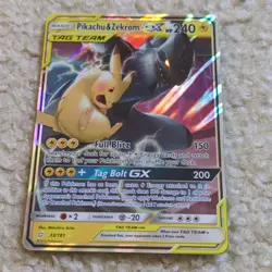 Pokemon TCG Pikachu & Zekrom GX 33/181 Team Up TAG TEAM Ultra Rare Holo English - Image 2