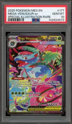 Pokemon Mega Venusaur ex Mega Evolution Special Illustration Rare #177 PSA 10 - Image 1