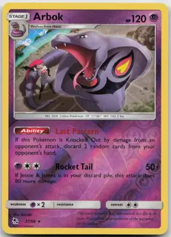 Arbok 27/68 Rare Hidden Fates Pokemon TCG Reverse Holo NM - Image 1