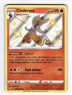 Cinderace Shining Fates: Shiny Vault #SV017 (2020) Holo NM Pokemon - Image 1