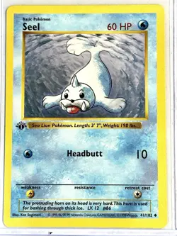Pokemon TCG Seel #41 1st Edition 1999 Base Set Shadowless - Image 1
