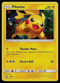 Pokemon Card - Pikachu Sun & Moon Promo SM76 Holo Promo - Image 1