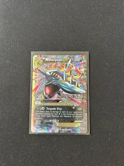 Pokemon TCG M Sharpedo EX Promo Card XY200 Holo Black Star Rare 2016 LP/MP - Image 1