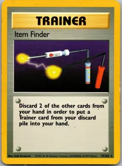 Pokemon TCG Item Finder 74/102 Base Set Unlimited Rare Non Holo MP - Image 1