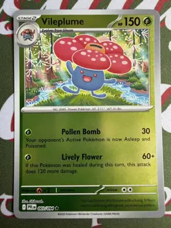 003/094 VILEPLUME | RARE REVERSE HOLO | PHANTASMAL FLAMES POKEMON CARD Packfresh - Image 2