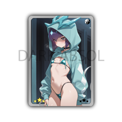 Custom Anime Trading Card Waifu Art TCG | NSFW Adult Full Art Card | Trainer | - Image 1