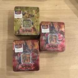 Konami Yu-Gi-Oh! Collectible Tin 2007 Sealed Lot of 3 5 Packs 46 Cards English - Image 1