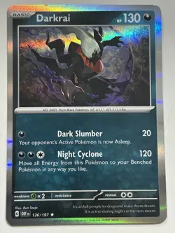 Pokemon TCG Darkrai Holo Rare Card 136/197 Obsidian Flames Near Mint - Image 1