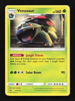 Venusaur 3/73 LP Shining Legends English Pokemon Card TCG - Image 1