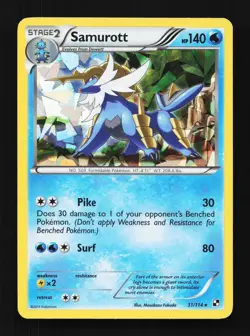 Samurott 31/114 MP Black & White English Pokemon Card TCG - Image 1