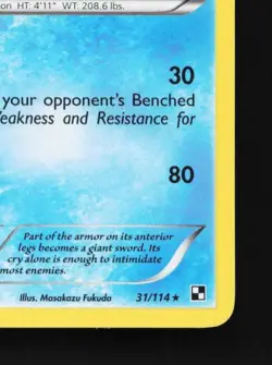 Samurott 31/114 MP Black & White English Pokemon Card TCG - Image 4