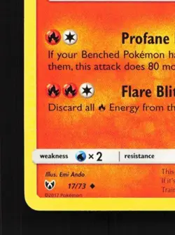 Incineroar 17/73 LP Shining Legends English Pokemon Card TCG - Image 2