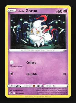 Hisuian Zorua 075/196 LP Lost Origin English Pokemon Card TCG - Image 1