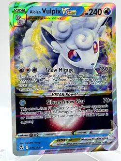 Alolan Vulpix VSTAR 034/195 Silver Tempest Holo Ultra Rare Pokemon TCG Card - Image 1