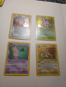 4 Rare Base Set Holo Pokemon Cards (Lot 4) Nidoking Dark Slobro - Image 1