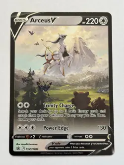 Pokemon Arceus v TCG SWSH204 Sword & Shield Promo Full Art Holo Card - Image 1
