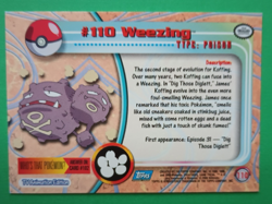 POKEMON Topps Card #110 WEEZING LP/EX HOLO Rare Blue Logo TV Animation 2000! - Image 3