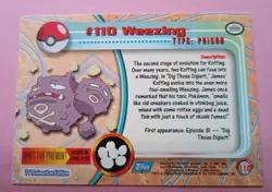 POKEMON Topps Card #110 WEEZING LP/EX HOLO Rare Blue Logo TV Animation 2000! - Image 4