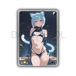 Neko Cat | Beautiful Waifu Card - Goddess Custom Full Art - Fan Card | Trainer - Image 1