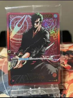 One Piece Card Roronoa Zoro L OP01-001 Gold Text LECAFIG PAR Japanese TCG Sealed - Image 1