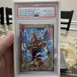 Dragon Ball Super Card Game Championship Pack 2019 Merit Card 12 PSA Autographed - Image 1