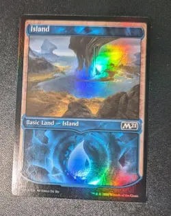 MTG M21 Core Set *SHOWCASE FOIL* ISLAND #310 NM - Image 2