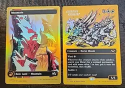 MTG - Mountain (0515) & Guardian Sunmare (0533) - First Place Foil - Aetherdrift - Image 1