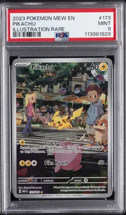 2023 POKEMON MEW EN-151 ILLUSTRATION RARE #173 PIKACHU PSA 9 - Image 1