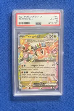 2024 POKEMON SSP EN-SURGING SPARKS #142 TATSUGIRI EX PSA 10 - Image 1