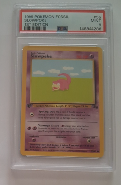 1999 Pokemon Fossil 1st Edition Slowpoke PSA 9 Mint #55 - Image 1