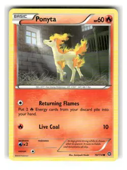 Ponyta 16/114 Common Steam Siege Pokemon Lightly Played - Image 1