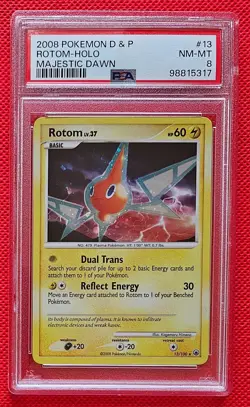 2008 Pokemon Rotom Holo #13/100 Diamond & Pearl Majestic Dawn PSA 8 💎 📈🔥 - Image 1