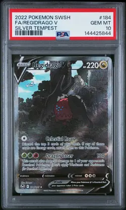 2022 POKEMON SWORD & SHIELD SILVER TEMPEST #184 FULL ART/REGIDRAGO V PSA 10 - Image 1
