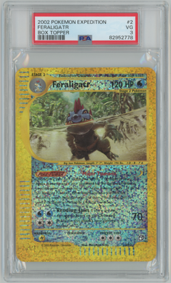 Feraligatr 2002 Pokemon Expedition Reverse Holo Jumbo Box Topper #2 PSA 3 - Image 1