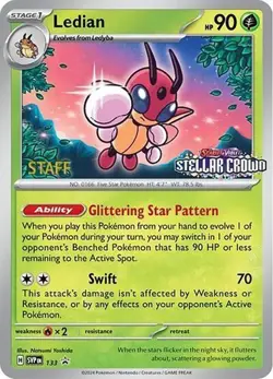 Ledian SVP 133 STAFF - Pokemon TCG Pre Release Promo Stellar Crown NM - Image 1