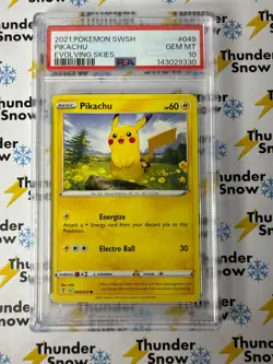 Pikachu #049 Evolving Skies 2021 Pokemon PSA 10 - Image 1