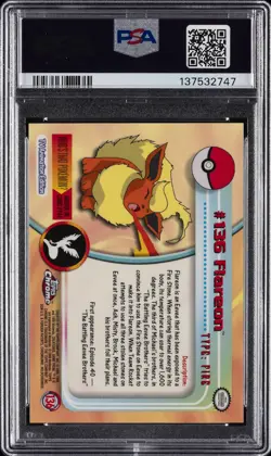 2000 TOPPS CHROME POKEMON T.V. #136 FLAREON PSA 9 - Image 2