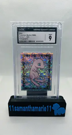 1998 Mew Pokemon Merlin Series 1 Holographic CGC 9 - Image 1