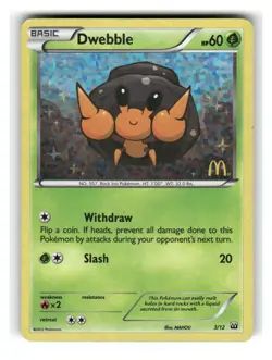 Dwebble 003/012 Holo Promo McDonald's Promos 2012 Pokemon Holo Lightly Played - Image 1