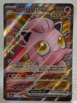 Pokemon TCG Twilight Masquerade SCREAM TAIL EX 197/167 HOLO - Image 1