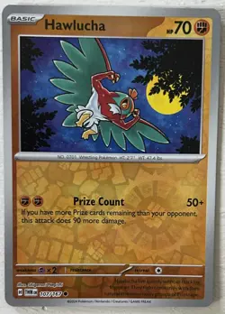 Pokemon TCG Twilight Masquerade HAWLUCHA 107/167 REVERSE HOLO - Image 1