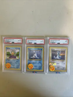 3 Pokemon Graded Caeds Including Squirtle 63/102 (Shadowless) *PSA 8* - Image 1